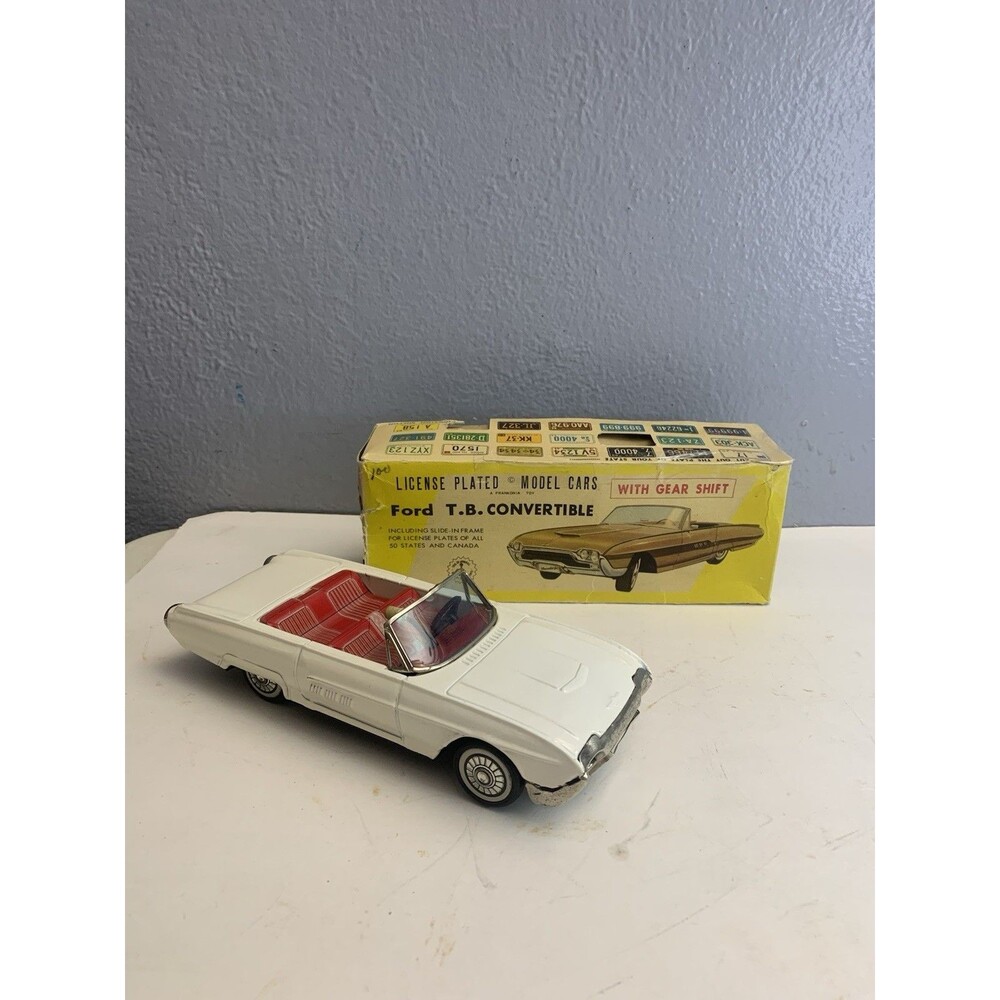 1960 Ford Thunderbird Convertible with Gear Shift License Plated Model Cars VTG